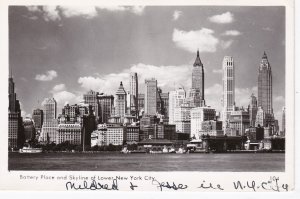 New York City Battery Place and Skyline of Lower Manhattan Real Photo
