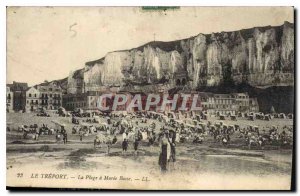 Postcard Old Treport Beach has Maree Basse