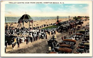 1920 Trolley Center View From Casino Hampton Beach New Hampshire Posted Postcard