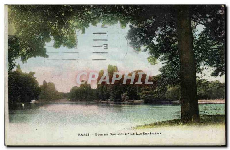 Paris Old Postcard Bois de Boulogne The upper lake