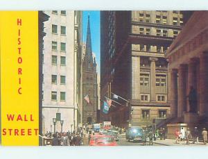 Unused Pre-1980 OLD CARS ON WALL STREET New York City NY G4733