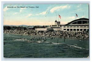 C.1910 Crowds On The Beach Venice, Cal. Postcard F103E