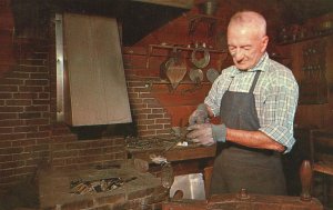 Vintage Postcard The Pewterer at His Forge Old Sturbridge Village Massachusetts