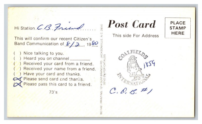 Postcard QSL CB Ham Radio Amateur Card From Buffalo N. Y. New York KDO-0025