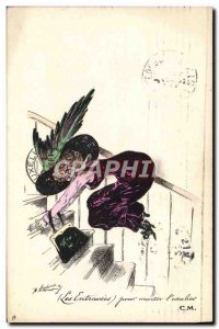 Old Postcard Fantasy Illustrator Roberty stanchion Female Hat