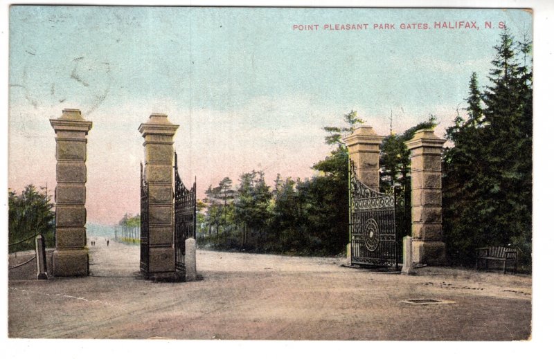 Point Pleasant Park Gates, Halifax, Nova Scotia, Used 1907