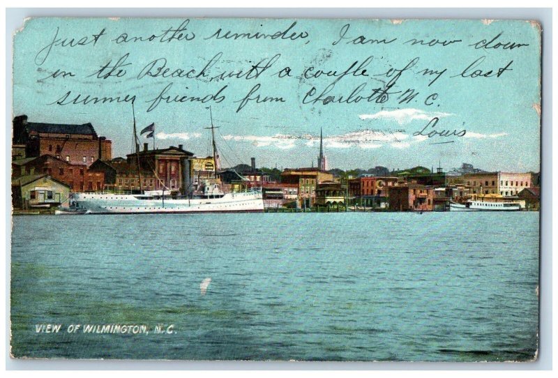 Wilmington North Carolina NC Postcard View Of Residence Section And Harbor 1907