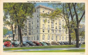 WATERBURY, Connecticut CT   ELTON HOTEL~Cars Outside  ROADSIDE ca1930's Postcard