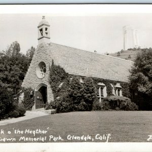 Glendale, Cal Wee Kirk O 'the Heather' Real Photo RPPC Postcard Forest Lawn A37