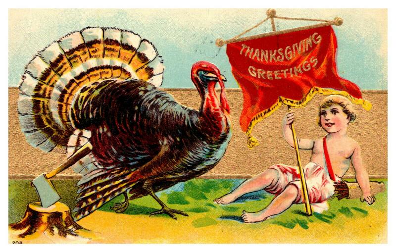Thanksgiving , Turkey , Cupid with banner