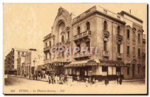 Tunisia Old Postcard Tunis Italian theater