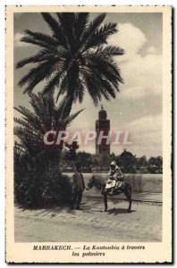 Old Postcard Marrakech La Koutoubia Travers les Palmiers