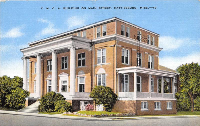 YMCA Hattiesburg Mississippi 1945 postcard