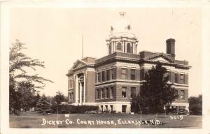 F14/ Ellendale North Dakota RPPC Postcard c40s Dickey County Court House