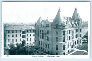 WINNIPEG, MANITOBA Canada ~ Campus WESLEY COLLEGE c1910s Postcard