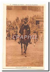 Corrida de Toros Postcard Old Entrance of cuadrilles Paseo ds cuadrilles