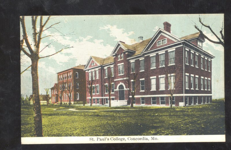 CONCORDIA MISSOURI ST. PAUL'S COLLEGE VINTAGE POSTCARD MO.