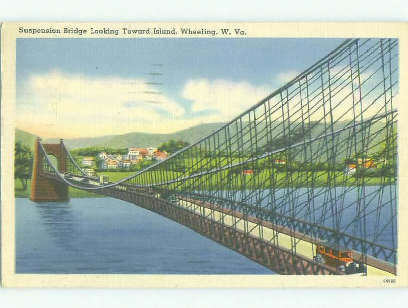 Linen BRIDGE SCENE Wheeling West Virginia WV HJ1003