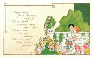 Vintage Postcard 1910's Here's Hope for a Thousand Longings Here's Faith to Make