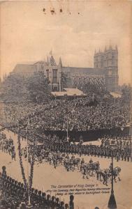 THE CORONATION OF KING GEORGE V LEAVING WESTMINSTER UK POSTCARD 1911