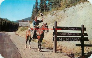 MT, Lookout Pass, Montana, Gate Exit, Stateline Cowboy, Dexter Press No 18258-B