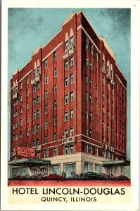 Hotel Lincoln-Douglass Quincy IL Postcard PC92