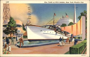New York City NYC NY 1939 World's Fair Elco Yacht RCA Exhibit Linen PC