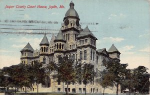 JOPLIN MISSOURI~JASPER COUNTY COURT HOUSE~1911 PSTMK POSTCARD