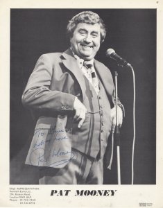 Pat Mooney Comedian 1970s Management Company Giant Hand Signed Photo
