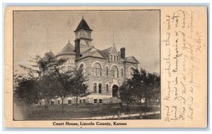 1905 Court House Exterior Building Field Lincoln County Kansas Vintage Postcard