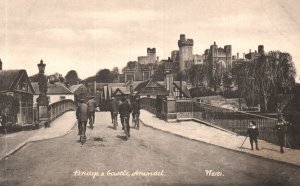 Vintage Postcard 1910's Bridge & Castle Arundel Sussex England UK Wyndham Series