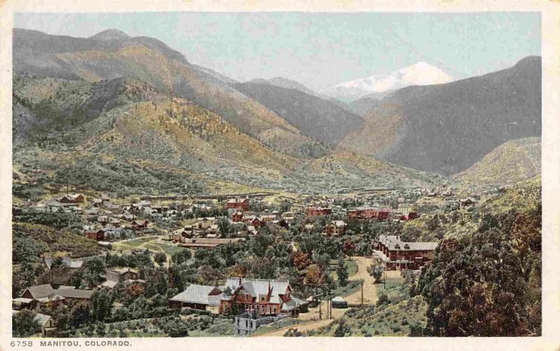 Manitou Panorama Colorado 1910c Phostint postcard