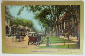 1907 VINTAGE POSTCARD BROADWAY SARATOGA SPRINGS NY