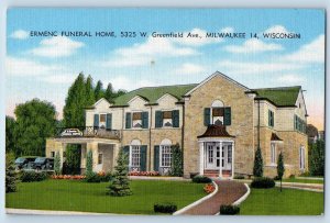 Milwaukee Wisconsin WI Postcard Ermenc Funeral Home Scenic View c1940's Vintage