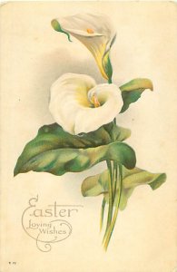 Easter Lilies Easter Loving Wishes Embossed Postcard