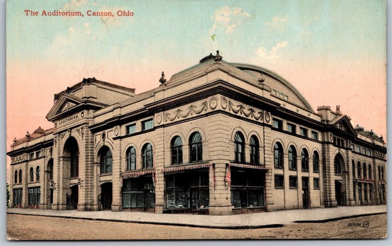 Vtg Canton Ohio OH The Auditorium 1910s View Old Card Postcard