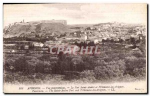 Old Postcard Panoramic Avignon The Fort Saint-André and Villeneuve Avignon