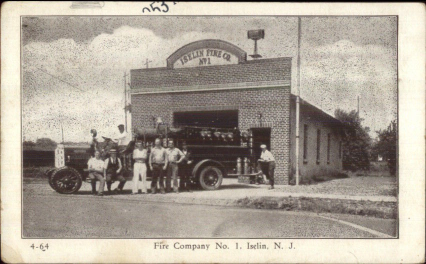Iselin NJ Fire Department c1915 Postcard United States New Jersey