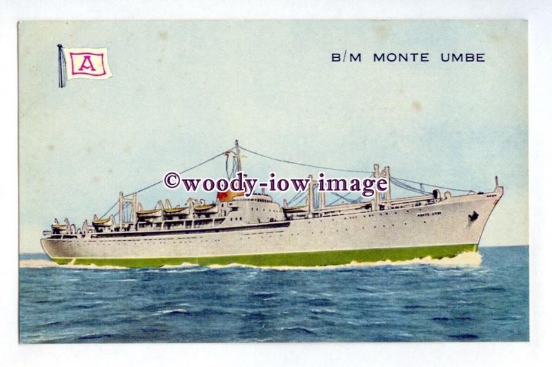 pf4595 - Spanish Cargo Ship - Monte Umbe , built 1959 - postcard