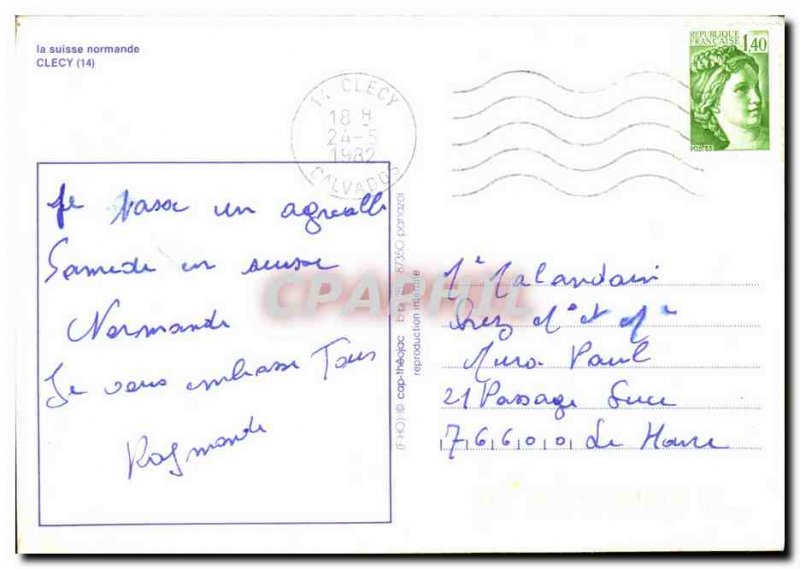 Postcard Modern Clecy La Suisse Normande family tourism Holiday home and work