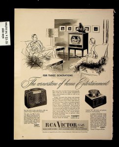 1959 RCA Victor TV Radio Record Player Vintage Print ad 8959