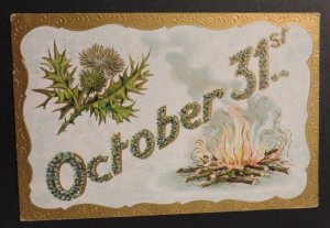 1909 Halloween Postcard Cover October 31 Campfire Detroit Michigan to Buffalo NY