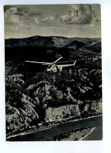 199761 RUSSIA Yenisei River helicopter old postcard