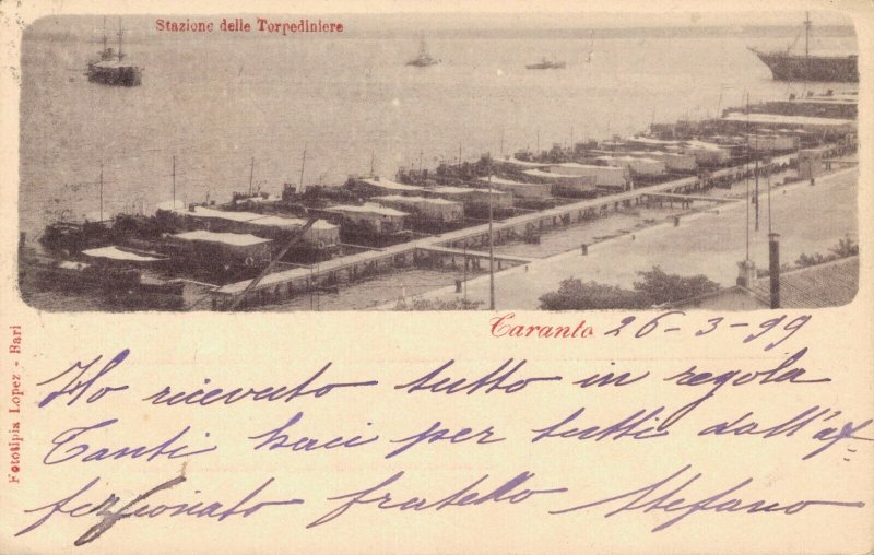 Italy Taranto Città Stazione Torpediniere 1899 03.06