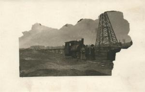 LOCOMOTIVE w/ PASSENGERS RAILROAD ANTIQUE REAL PHOTO POSTCARD RPPC railway train