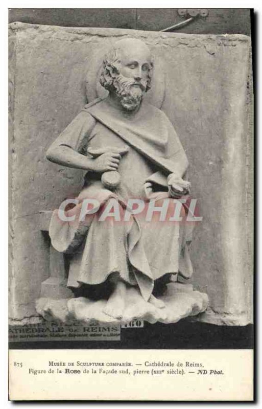 Old Postcard Museum of Comparative Sculpture Cathedral of Reims Figure of the...
