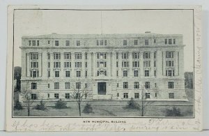 Washington DC New Municipal Building c1909 Elk Lick Pa to Takoma Pk Postcard N6