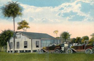 c1910 Indian River Florida Huston Citrus Fruit CO autos people Postcard 25-1325