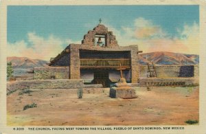 The Church - The Village Pueblo of Santo Domingo, New Mexico Vintage Postcard