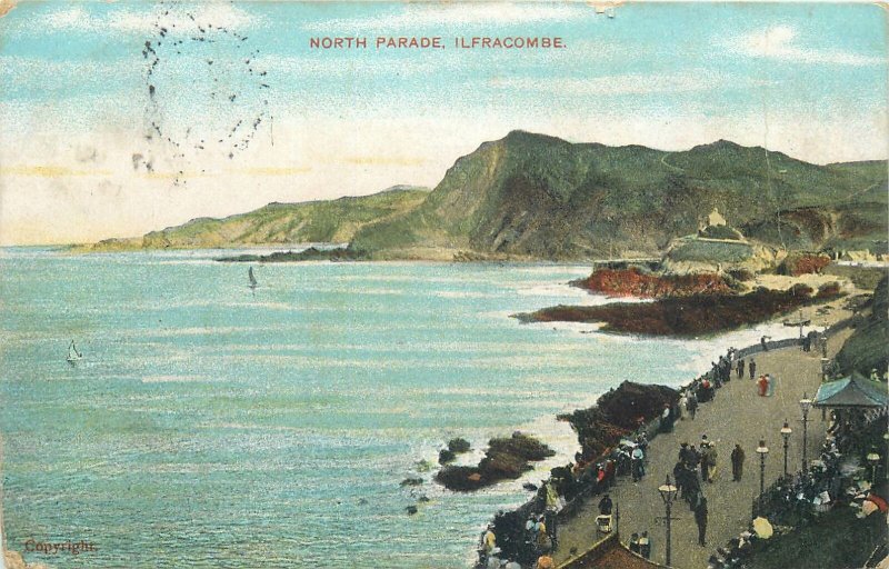 UK Ilfracombe Postcard North Parade promenade